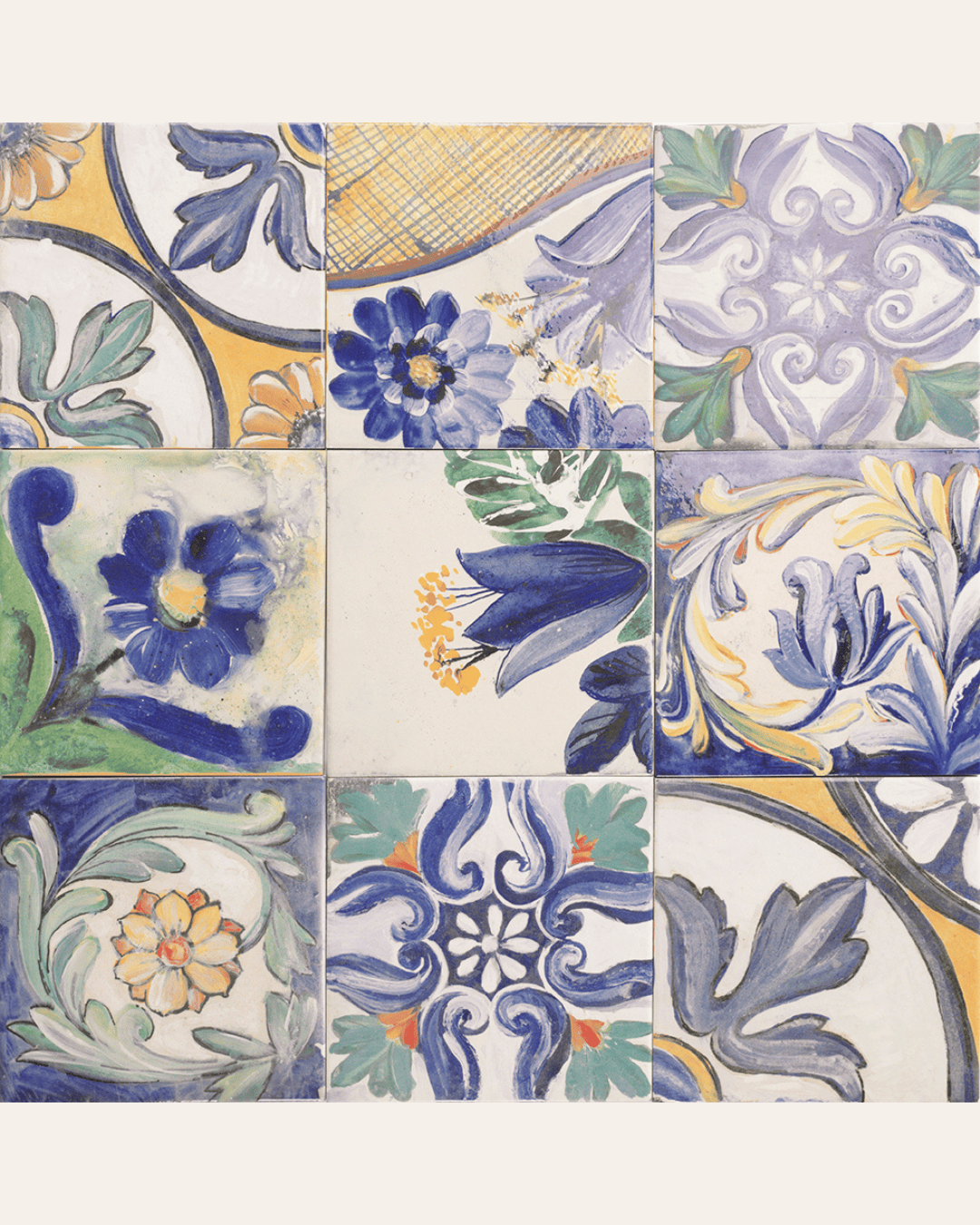 Centro Quintesence 20x20 - Carrelage à motifs floraux style carreaux de ciment (carton de 1 m2)