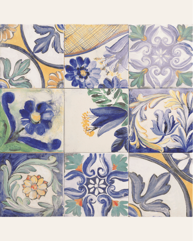 Centro Quintesence 20x20 - Carrelage à motifs floraux style carreaux de ciment (carton de 1 m2)