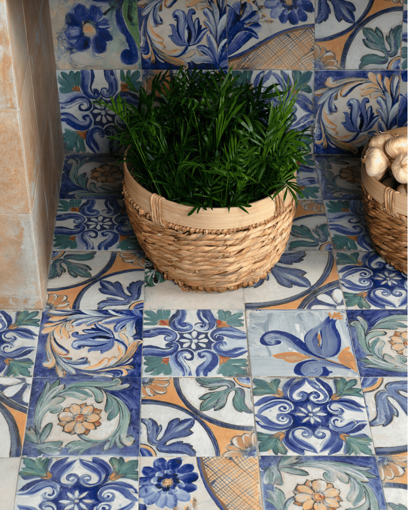 Centro Quintesence 20x20 - Carrelage à motifs floraux style carreaux de ciment (carton de 1 m2)