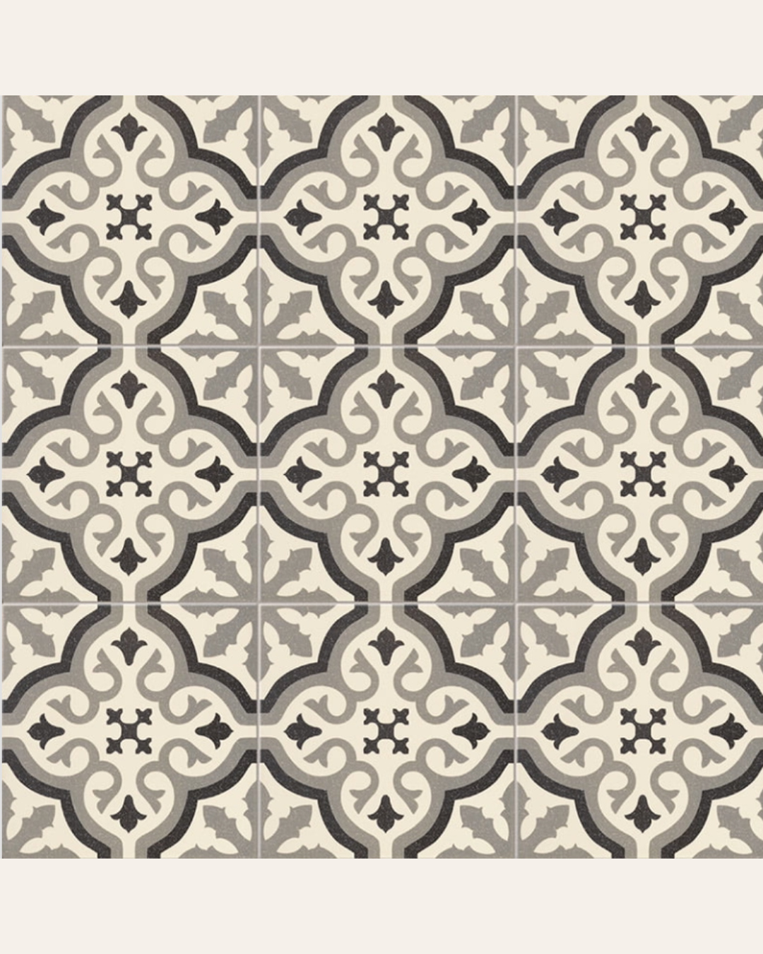 Centro Florentine White Motif Central 20x20 - Carrelage style carreaux de ciment (carton de 1 m²)