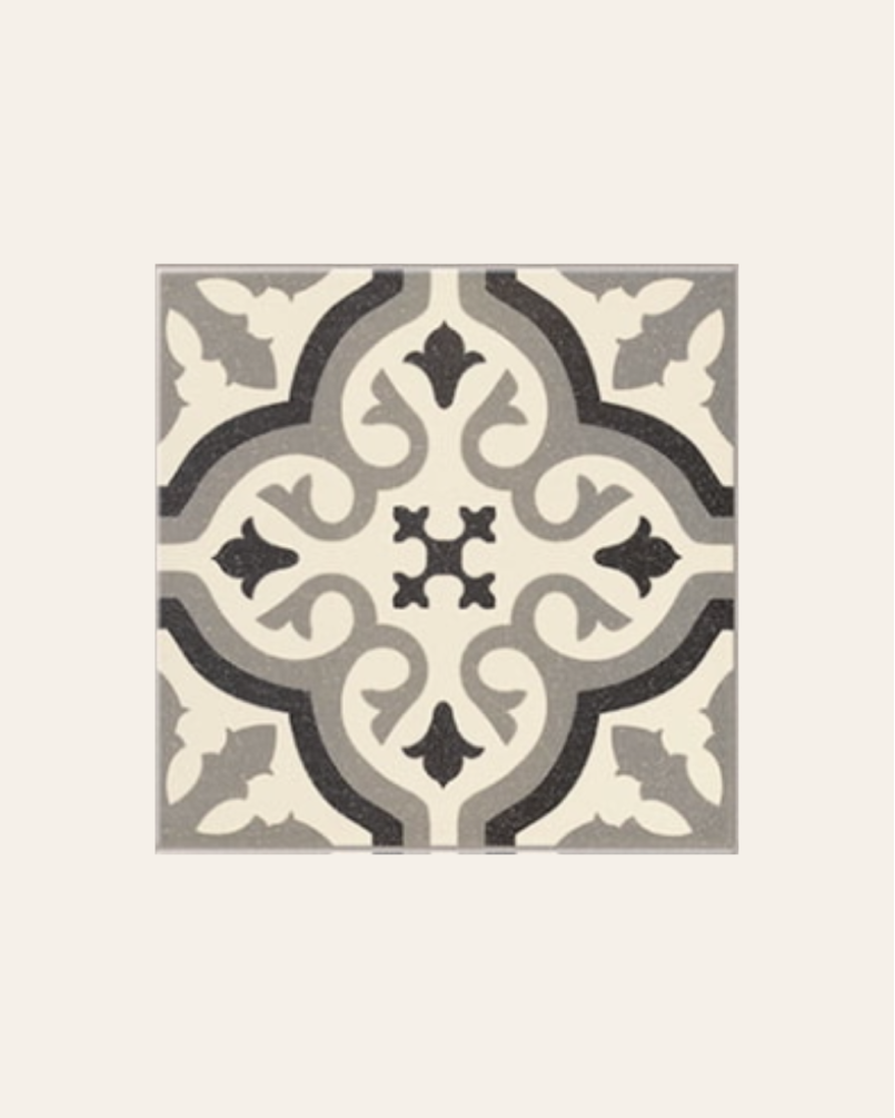 Centro Florentine White Motif Central 20x20 - Carrelage style carreaux de ciment (carton de 1 m²)