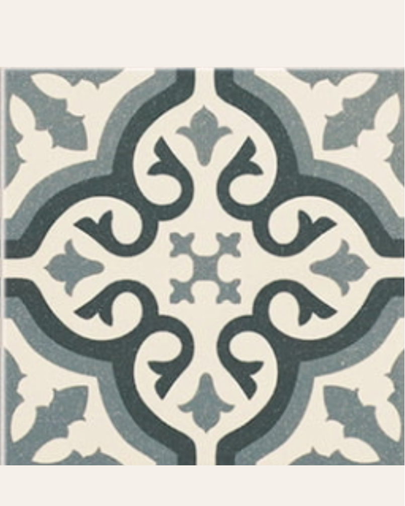Centro Florentine Blue Motif Central 20x20- Carrelage style carreaux de ciment  (carton de 1 m²)