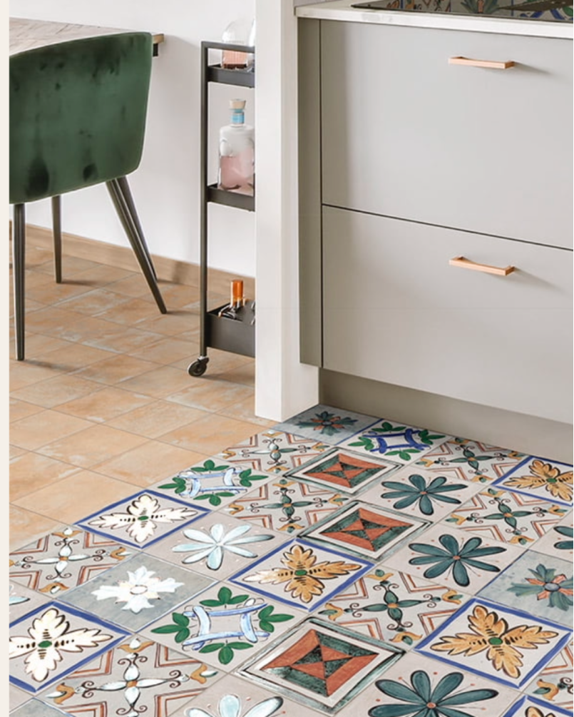 Portocervo 20x20 - Carrelage à motifs floraux (carton de 1 m2)