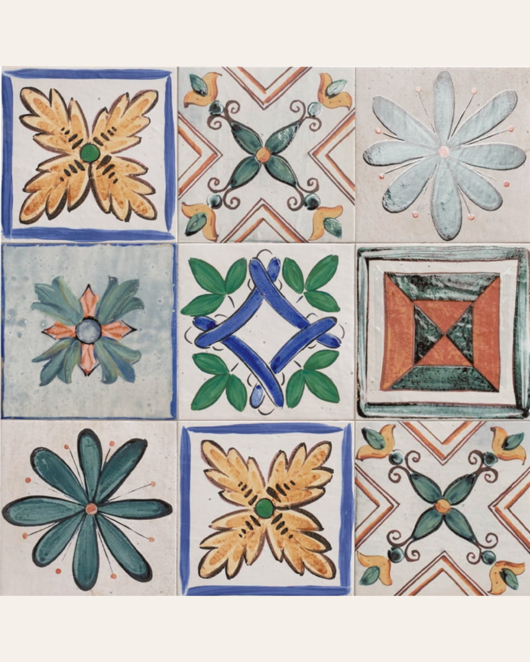 Portocervo 20x20 - Carrelage à motifs floraux (carton de 1 m2)
