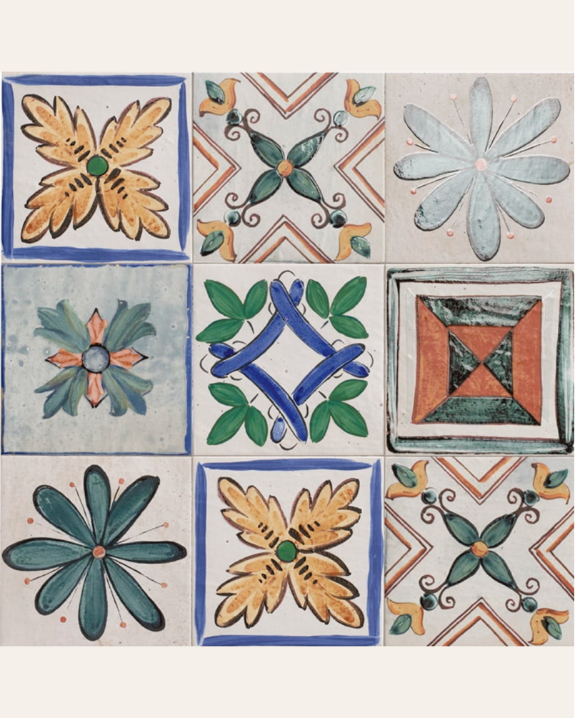 Portocervo 20x20 - Carrelage à motifs floraux (carton de 1 m2)
