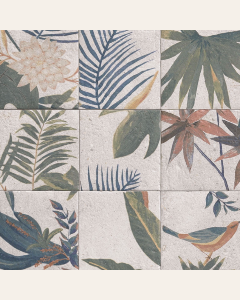Decor Samui 20x20 - Carrelage à motifs floraux (carton de 1 m²)