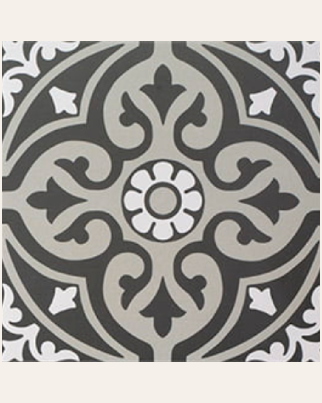Centro Normandy Black 20x20 - Carrelage style carreaux de ciment (carton de 1 m²)