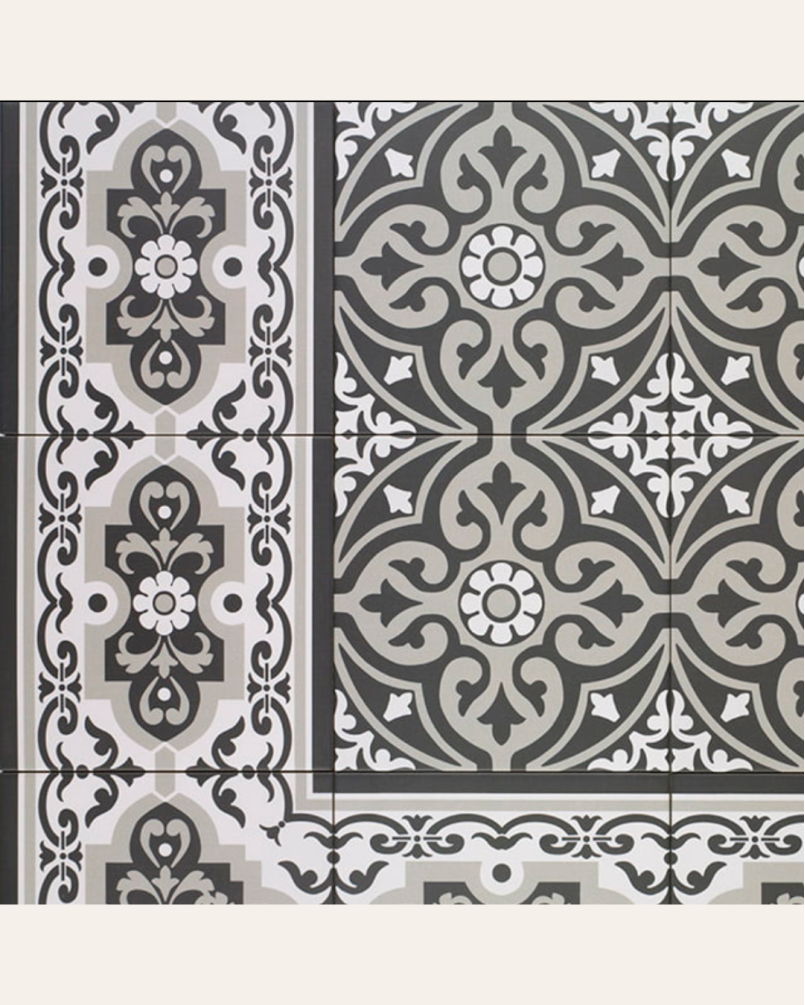 Centro Normandy Black 20x20 - Carrelage style carreaux de ciment (carton de 1 m²)