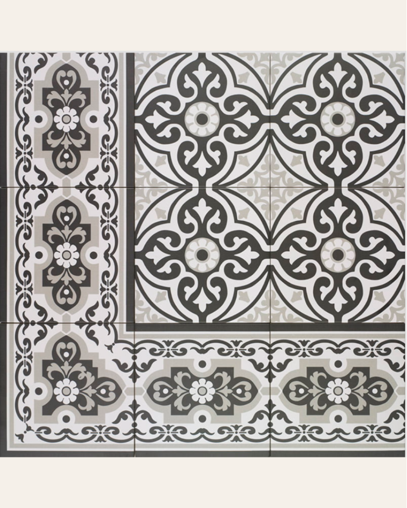 Centro Normandy White 20x20 - Carrelage style carreaux de ciment (carton de 1 m²)