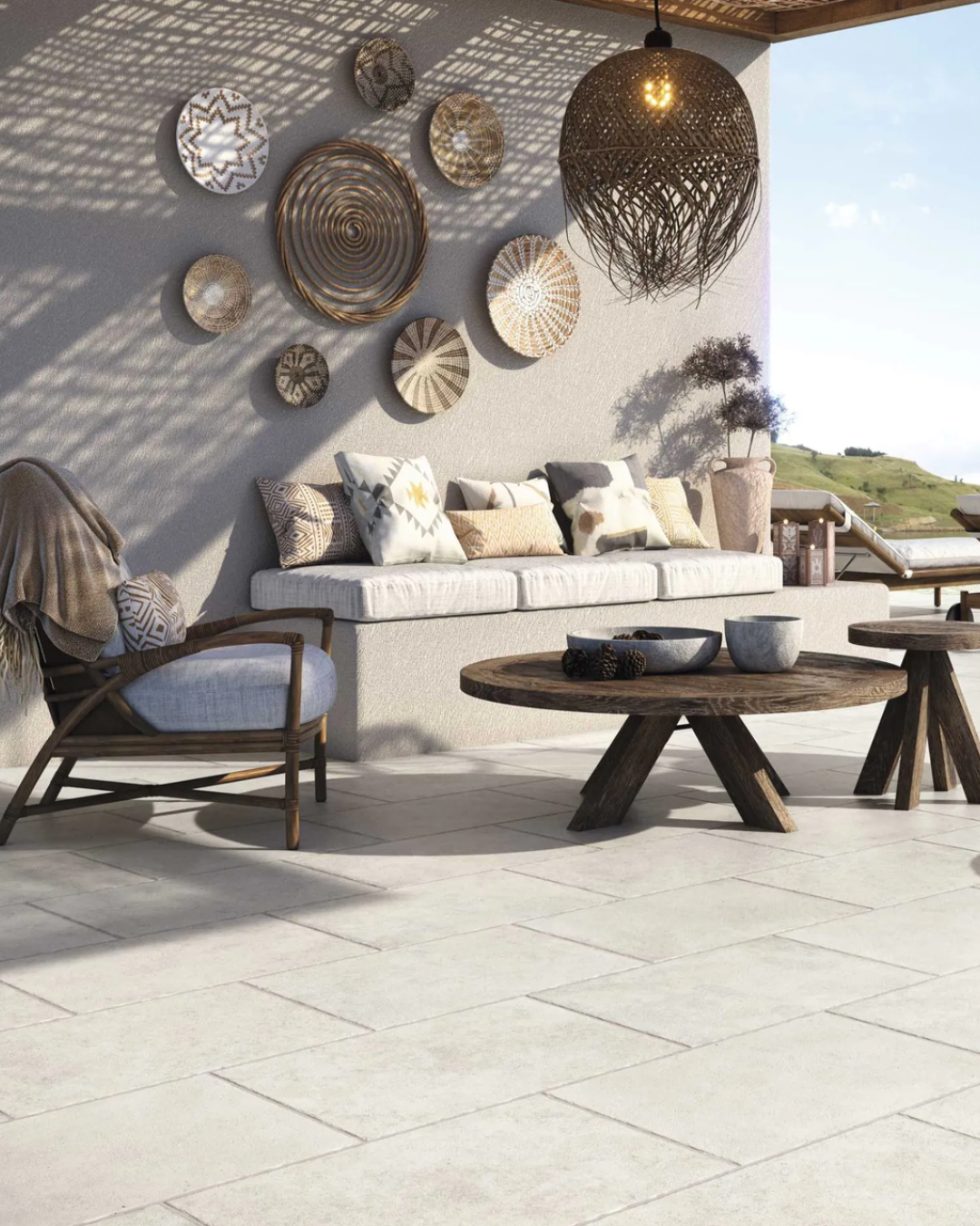 Borgogna White Base 44x66 - Carrelage effet pierre (carton de 1,17 m2)