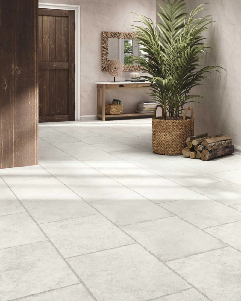 Borgogna White Base 44x66 - Carrelage effet pierre (carton de 1,17 m2)