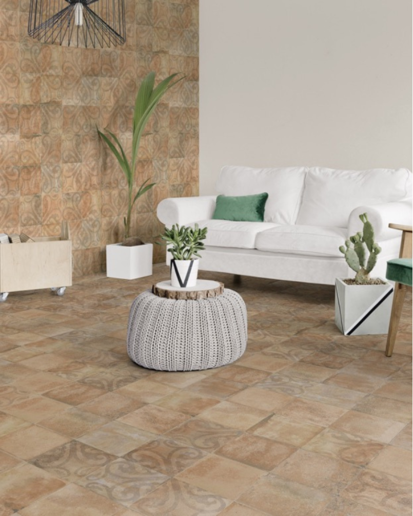 Heredad Avena 25x25 - Carrelage antidérapant effet terre cuite (carton de 1 m2)