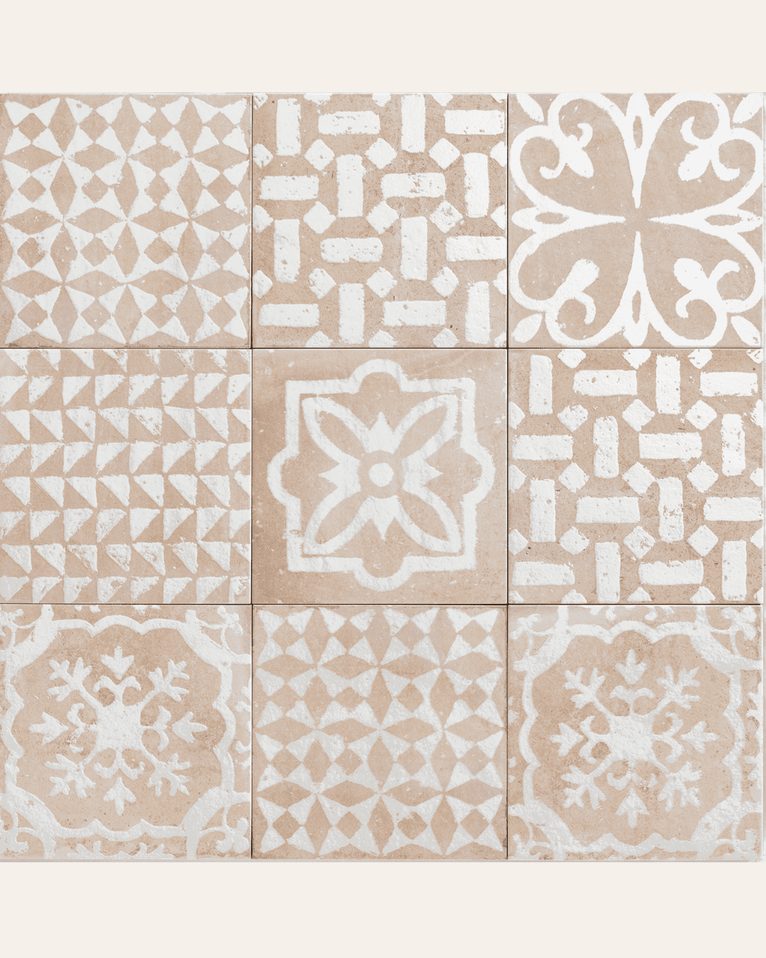 Kasma Blanc 20x20 - Carrelage style traditionnel (carton de 1 m²)