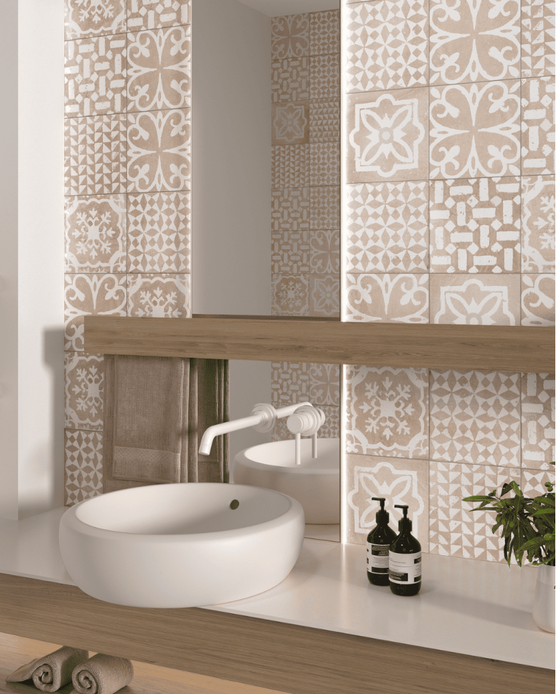 Kasma Blanc 20x20 - Carrelage style traditionnel (carton de 1 m²)