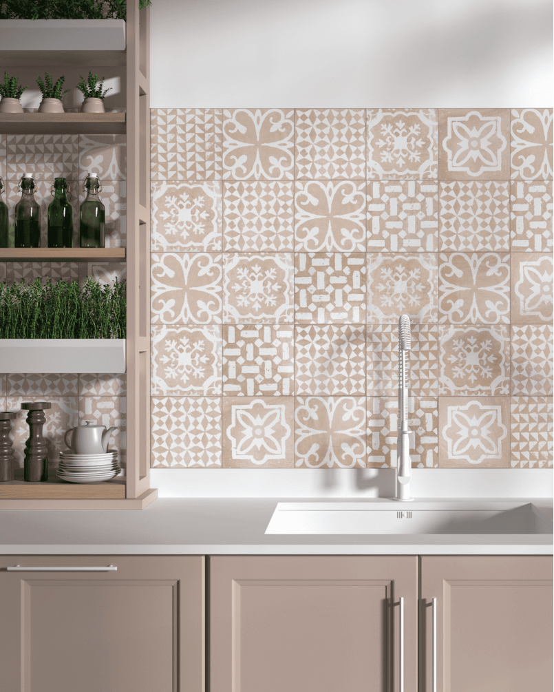 Kasma Blanc 20x20 - Carrelage style traditionnel (carton de 1 m²)