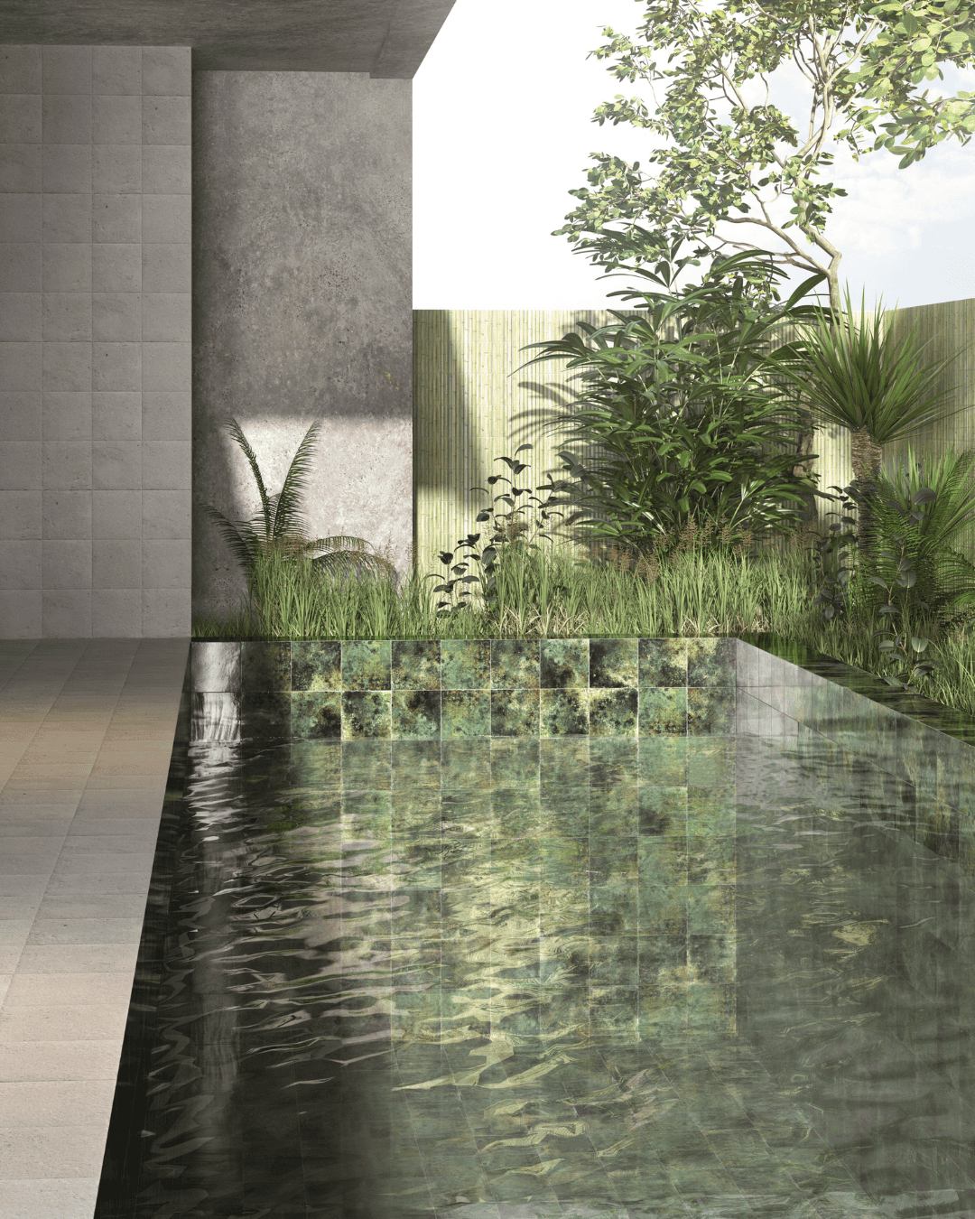 Ocean Green 20x20 carrelage piscine (carton de 1 m2)
