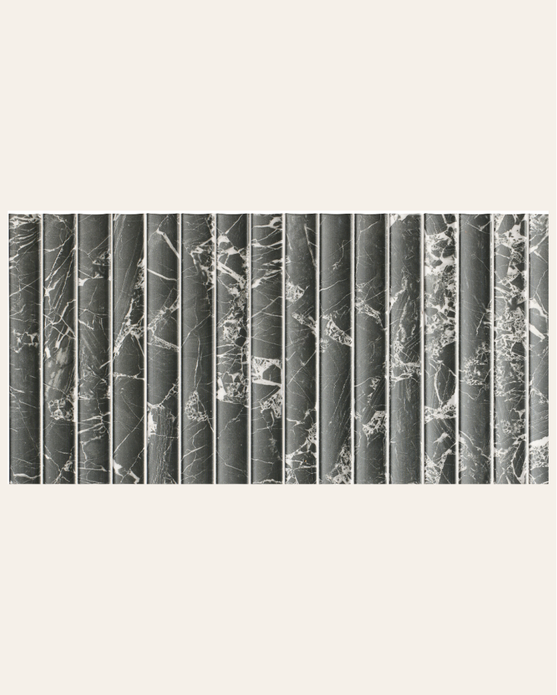 Concav Black 15x30 - Faience style relief (carton de 0,81 m2)