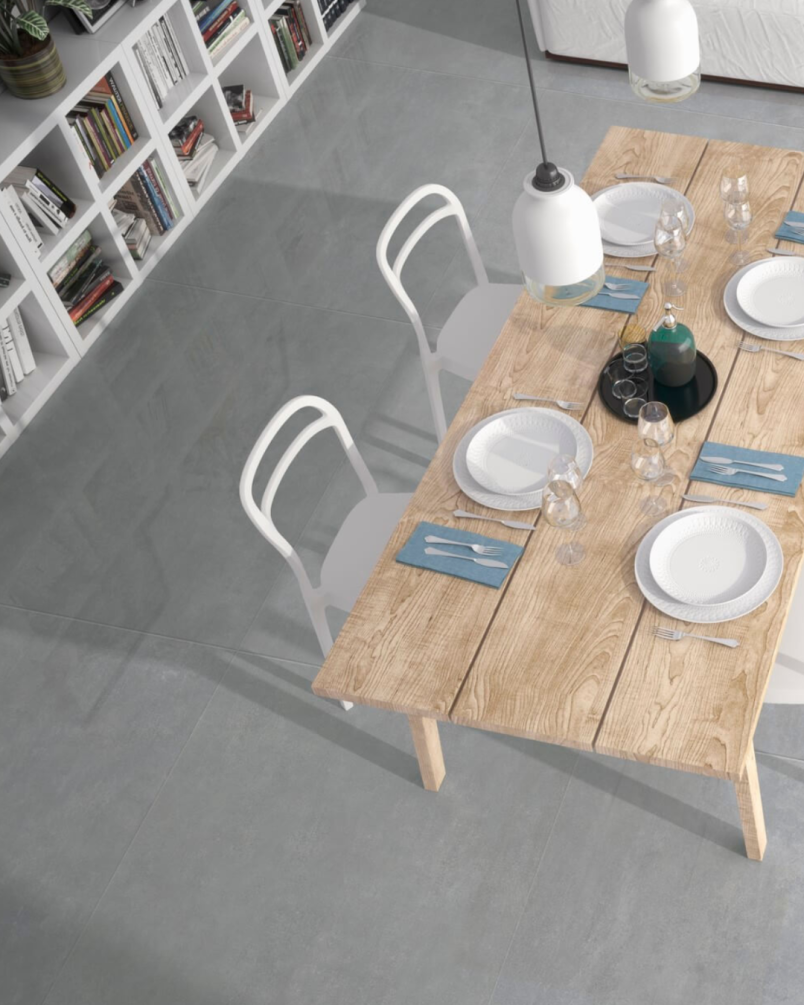 Metropoli Gris 80x80 - Carrelage lappato effet béton (carton de 1,25 m²)