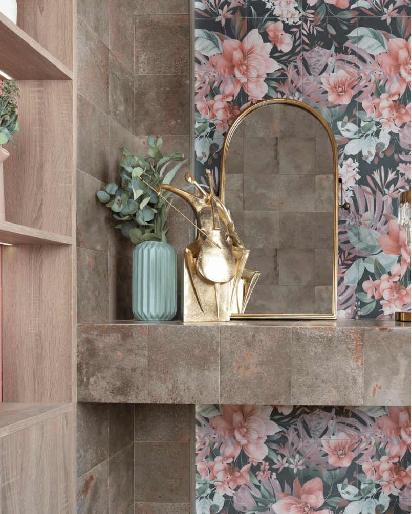 Fresque Roses 20×20 – Carrelage décoratif (ensemble de 1,44 m²)