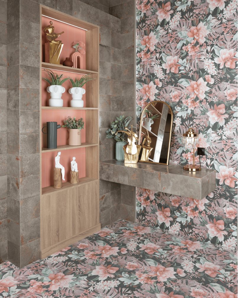 Fresque Roses 20×20 – Carrelage décoratif (ensemble de 1,44 m²)