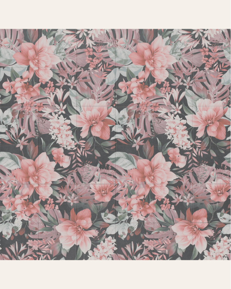 Fresque Roses 20×20 – Carrelage décoratif (ensemble de 1,44 m²)