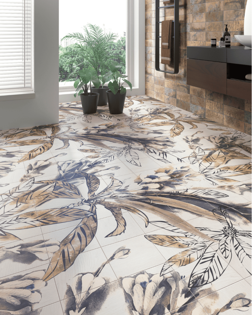 Fresque Autumn Leaves 20×20 – Carrelage décoratif (ensemble de 1,44 m²)