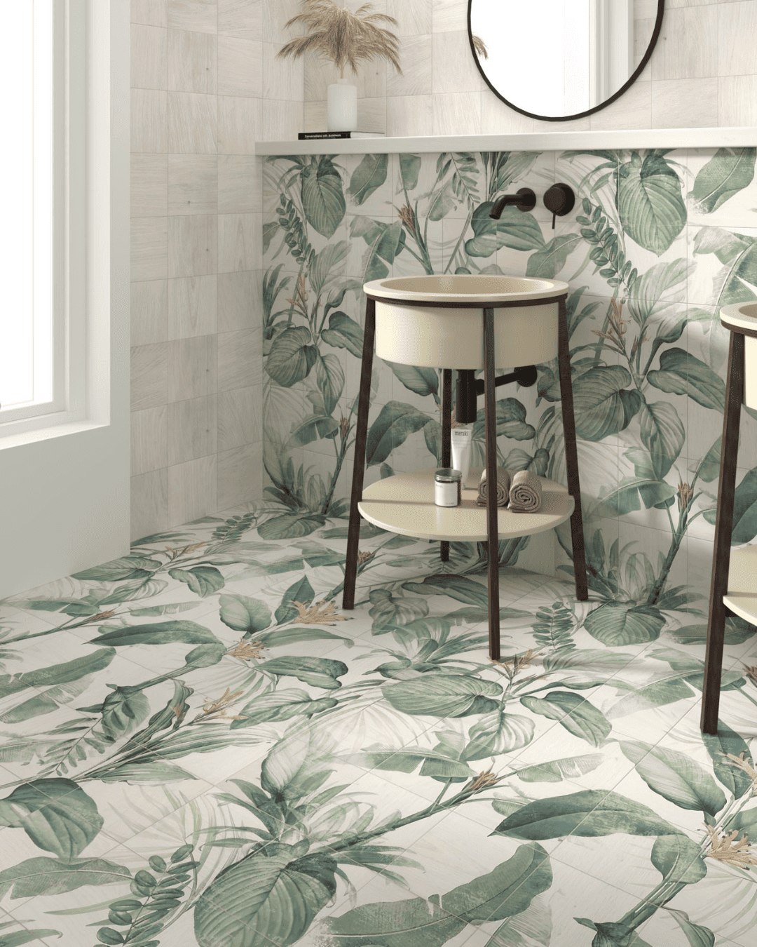 Fresque Spring Leaves 20x20 – Carrelage décoratif (ensemble de 1,44 m²)