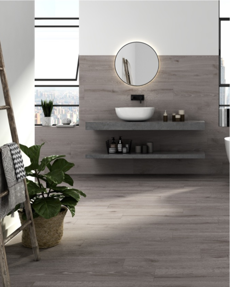 Windwood Gris 20x120 - Carrelage antidérapant style parquet (carton de 1,16 m²)